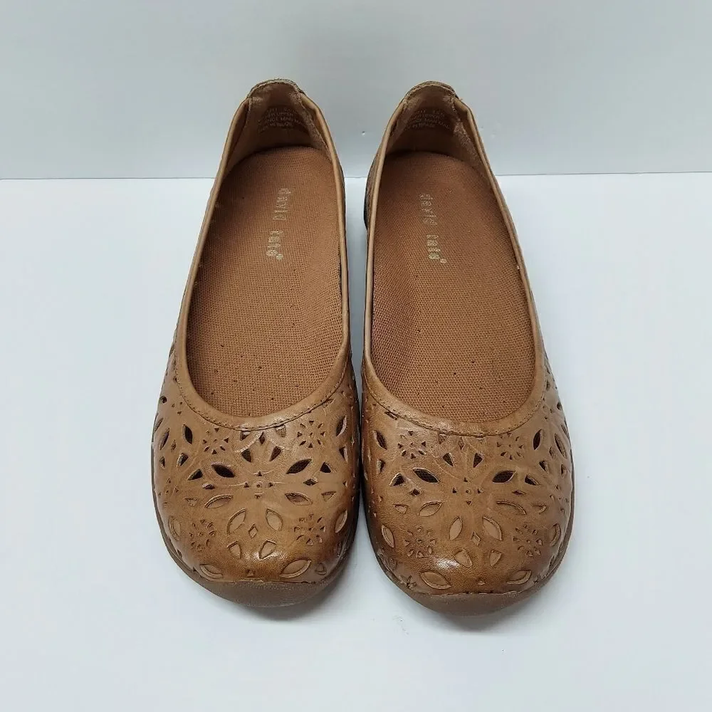 David Tate Sela Laser Cut Perforated Ballet Flats Size 9.5M